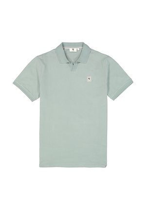 Polohemd in hellgrün, aus Baumwolle, mit klassischem Kragen, kurzen Ärmeln und einem Logopatch auf der linken Brust.