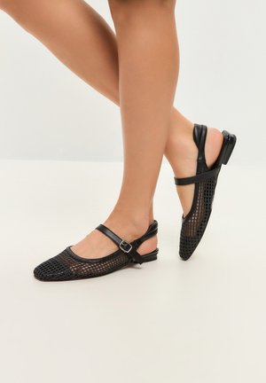 BREATHABLE CHIC - Ankle strap ballet pumps - black