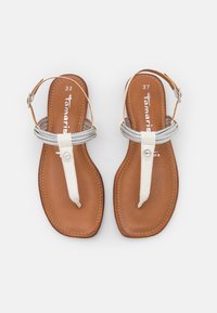 Tamaris T-bar sandals - white/silver