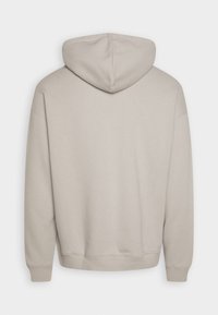 Hoodie beige chiaro con cappuccio tondo, polsini e orlo a costine. Tessuto morbido, con un design semplice e privo di decorazioni sul retro.
