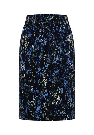 Cecil, KNIELANGER ROCK MIT ELASTIKBUND UND PRINT - A-line skirt - urban dark blue