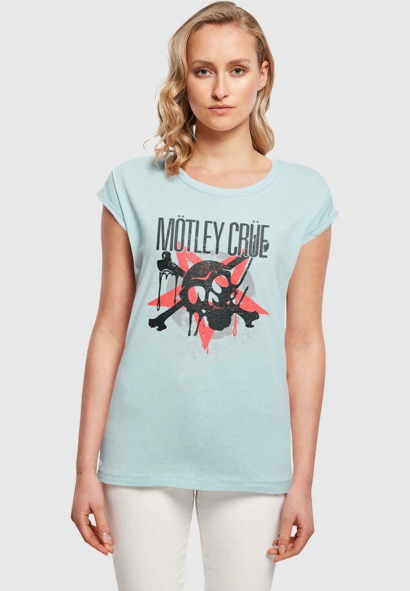 Merchcode MOTLEY CRUE - MONTAGE SKULL - Triko s potiskem - ocean blue