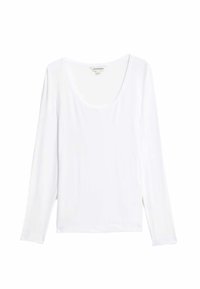 Witte langemouwen t-shirt van zachte stof, met een ronde halslijn en een relaxte pasvorm. Zachte textuur zonder zichtbare patronen of accenten.