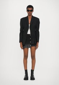 Feng Chen Wang DECONSTRUCTION FOLDING SKIRT - Fustă denim - black
