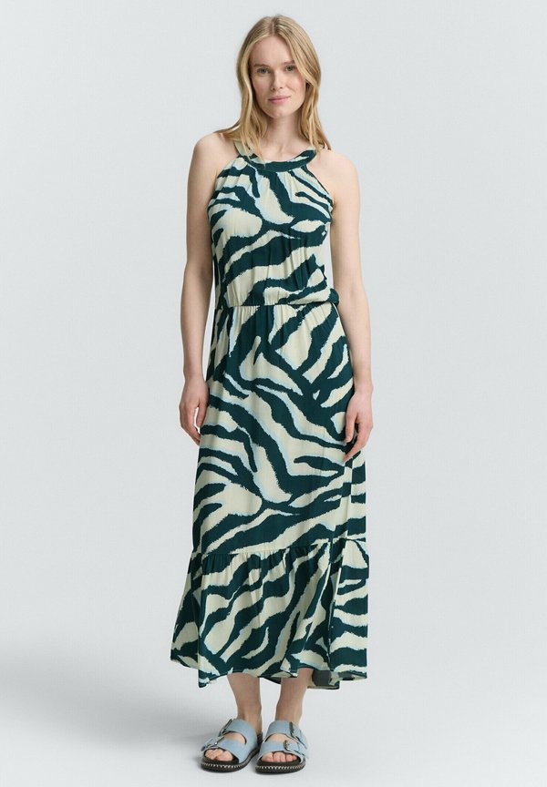 AMERICAN NECKLINE - Maxikleid - abstract teal zebra print