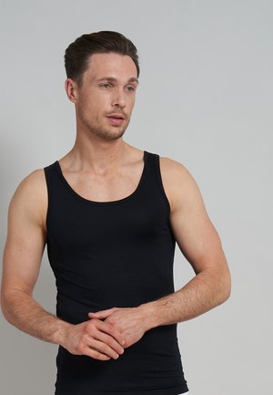 4 PACK - Undershirt - schwarz dunkel uni