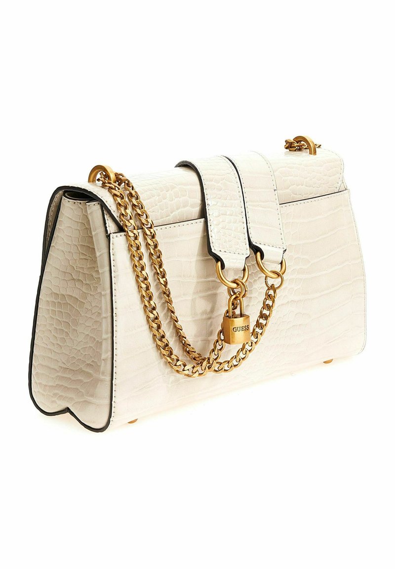 Guess KATEY CROC MAIMIE FLAP Sac bandoulière eggshell/écru