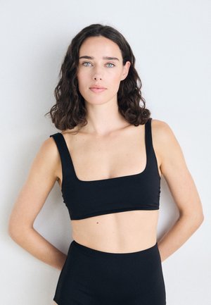 Good American SQUARE NECK COMPRESSION SWIM - Bikinitopp - black