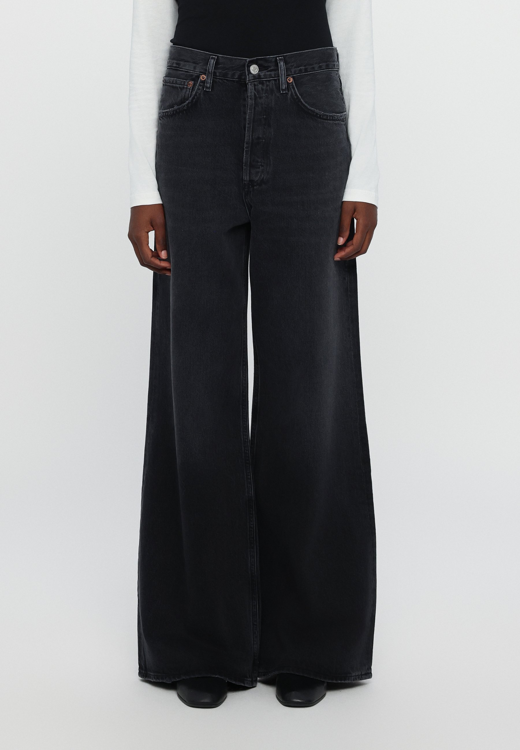 デニム・ジーパン AGOLDE Women Denim Pants A154C1157 HITCH Black 90's Pinch Waist High Rise Straight in Hitch – AGOLDE