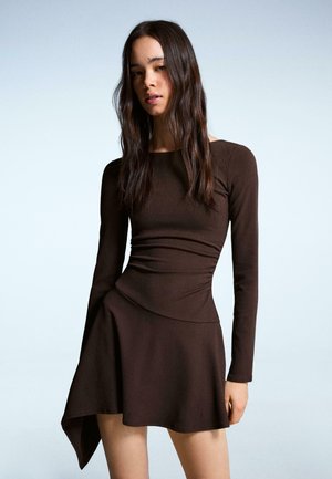ASYMMETRIC FLOUNCE - Rochie de zi - dark brown