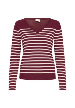 ICHI, IHLULS V-NECK LS - Jersey de punto - red white