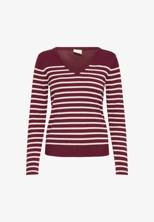 ICHI, IHLULS V-NECK LS - Jersey de punto - red white