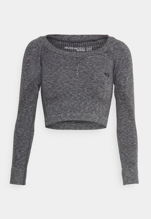 Even&Odd active, SEAMLESS CROPPED LONGSLEEVE - T-shirt à manches longues - black