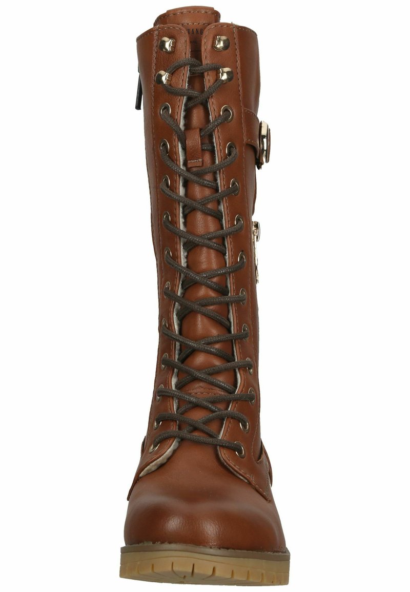 MUSTANG Stivali Donna 1398-516 | Stivaletti Alla Moda Con Lacci E Zip | Tacco A Blocco E Suola Profilata | Sintetico Nero