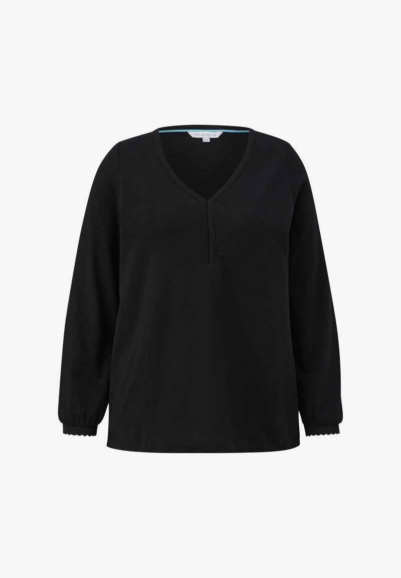 Triangle MIT FLAMMG STRUKTUR - Langarmshirt - schwarz