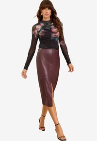RUCHED LONG SLEEVE  - Blúzka - black floral