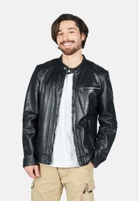 Freaky Nation - LUCKY JIM - Veste en cuir - black Image miniature 1