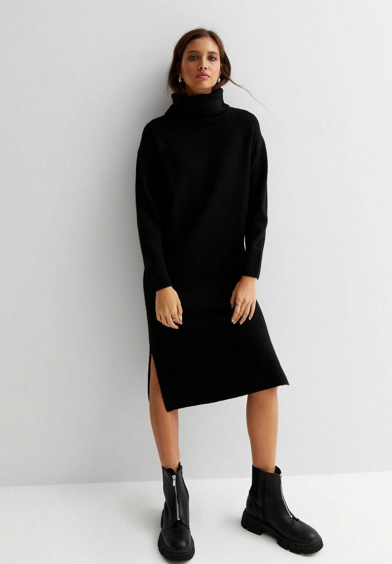 New Look ROLL NECK LONG SLEEVE Jumper dress black Zalando.de