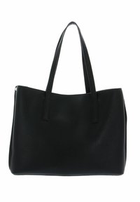 Borsa a tracolla nera in pelle con superficie texture, due manici robusti e forma rettangolare spaziosa. Nessun hardware o decorazione visibile.