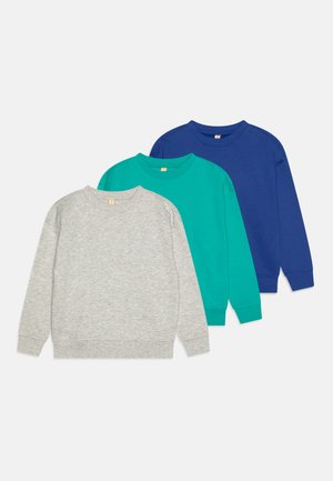 UNISEX 3 PACK - Sweatshirt - blue/mottled light grey/green