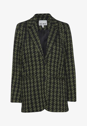 Mustra mustrik ja roheline bleiser kahte nuppu, teravad kraed ja kaks kül pocketsed. Sile sisevooder. Rätsepa lõige.