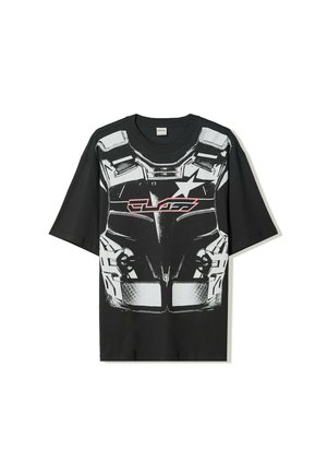 Bershka SHORT SLEEVE  - Print T-shirt - black