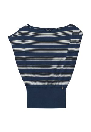Superdry & Co, SUPERDRY DEEP RIB STRIPE BARDOT TOP.. - T-shirt con stampa - standard navy stripe