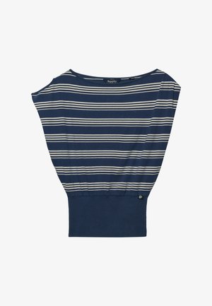 Superdry & Co, SUPERDRY DEEP RIB STRIPE BARDOT TOP.. - Print T-shirt - standard navy stripe