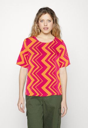 VILA VIHULA O-NECK - Μπλούζα - pink yarrow/orange
