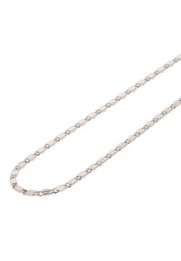 Náhrdelník z sterlingového stříbra s designem střídajících se článků s hladkými a zkroucenými texturami, s leštěným povrchem.
