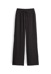 HIGH RISE LONG WIDE FIT CRINKLE - Stoffhose - midnight brown