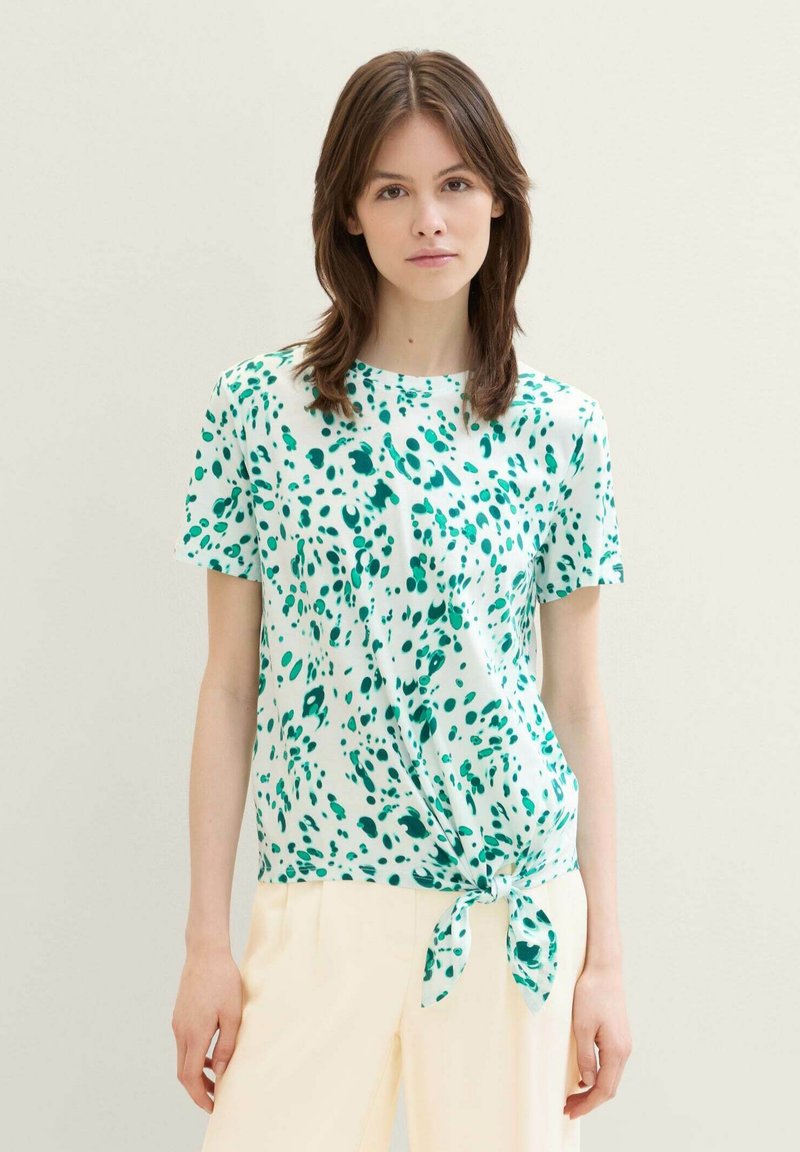 TOM TAILOR DENIM Print T-shirt - abstract white dot print