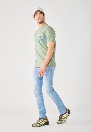 2 PACK - Print T-shirt - oatmeal/sea spray