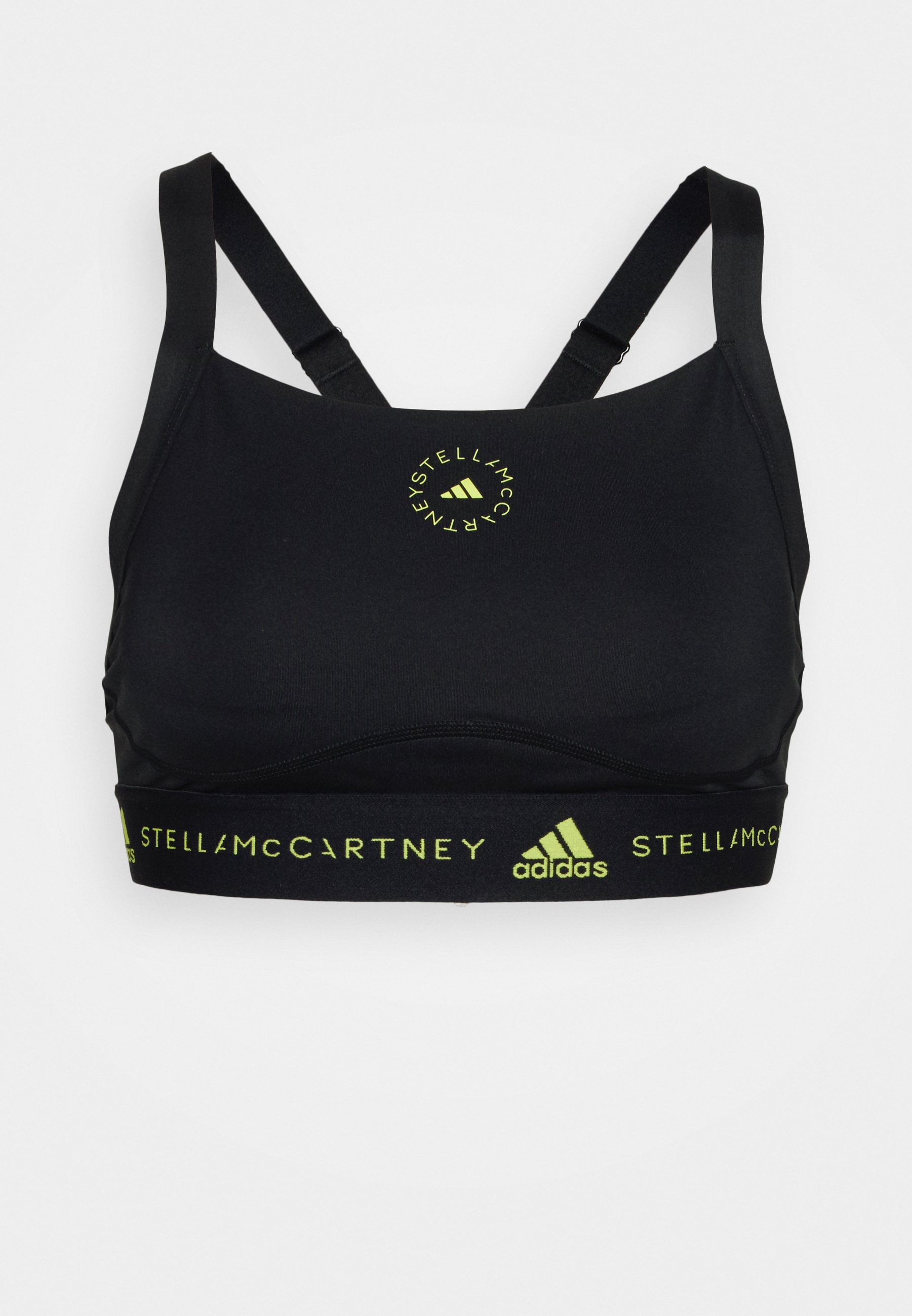 adidas by Stella McCartney ASMC TPR - Sport-bh met medium support -  black/shock yellow/zwart - Zalando.nl