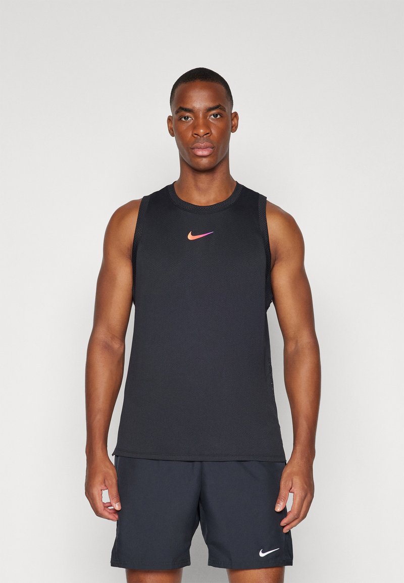 Nike Performance COURT SLAM TANK  - Top - black/light wild mango
