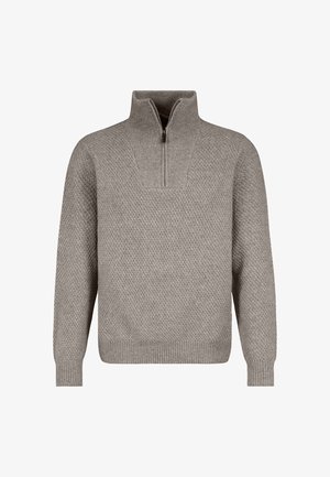 Sublevel, SUBLEVEL STRICKPULLOVER HALF-ZIP - Trui - beige