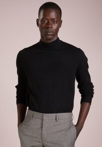 pure cashmere MEN MOCK NECK SWEATER - Pulover - black