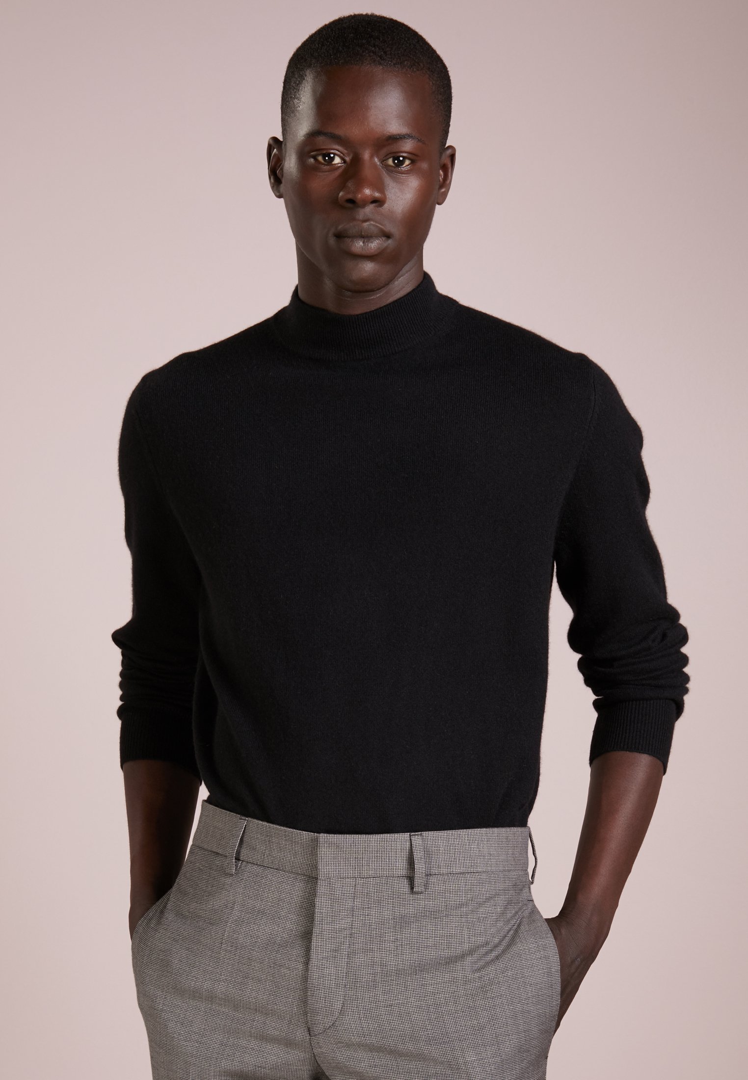Maglia In Cashmere Uomo Mock Neck - Tinta Unita, Lusso Morbido E Caldo - Foto 9