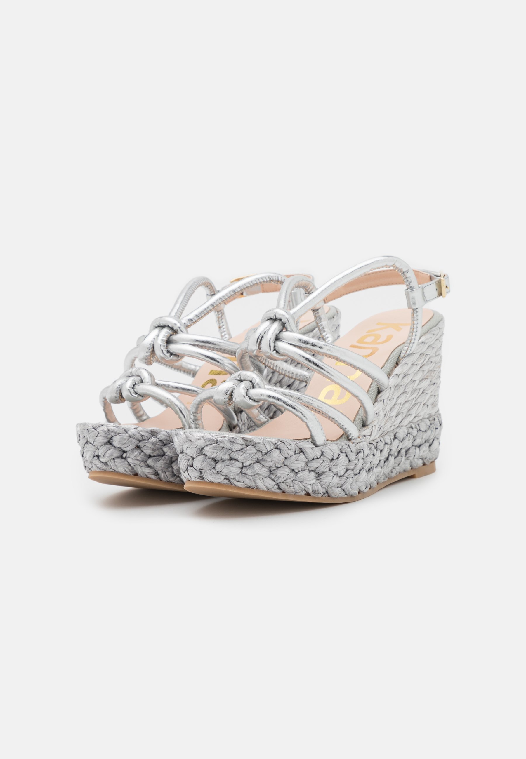 silver watersnake platform sandals
