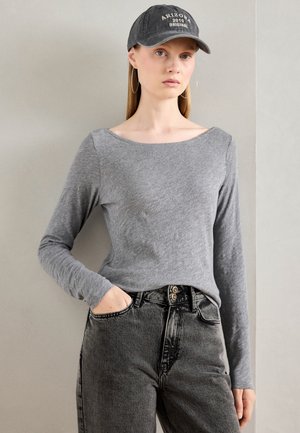 LONG SLEEVE BOAT NECK - Long sleeved top - grey granite melange