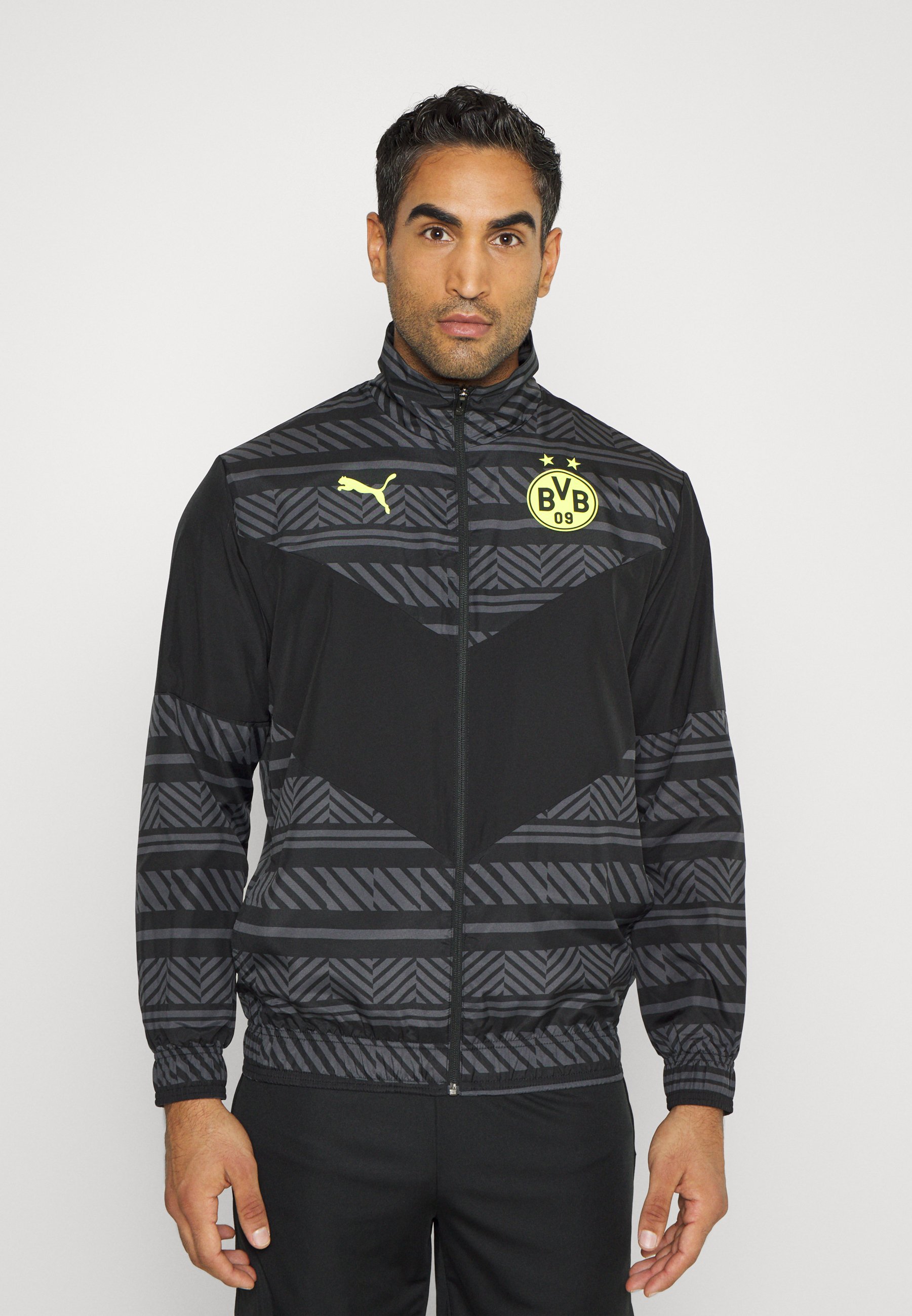 Damen Herren Bekleidung Herren Jacken Freizeitjacken PUMA Gummi BVB Prematch Fußballjacke in Schwarz