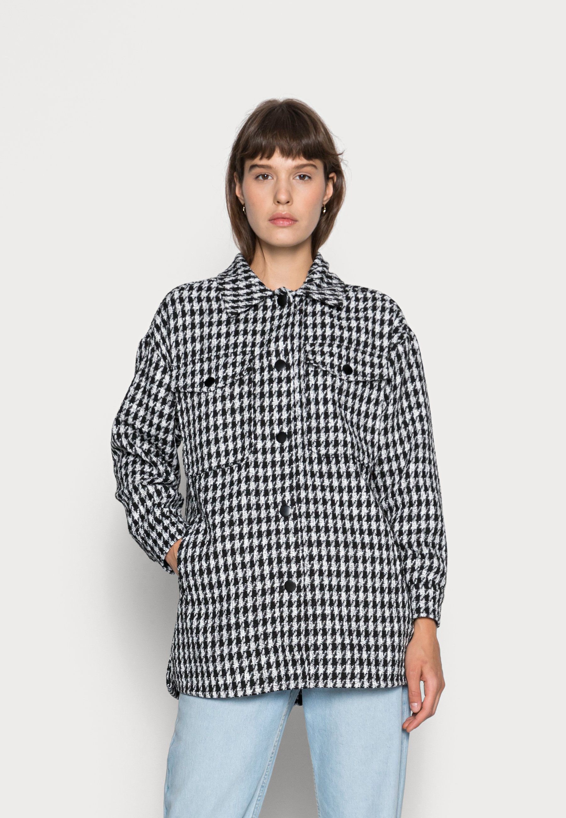 Esqualo BLOUSE OVERSIZED PIED DE POULE - Abito a camicia - black/nero -  Zalando.it