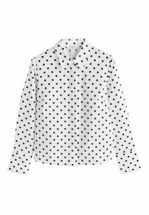 REGULAR FIT - FITTED ESSENTIAL LONG SLEEVE - Hemdbluse - white/ black polka dot