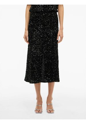 MIDI VIFAITH PAILLETTEN - Falda de tubo - black beauty