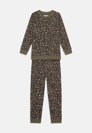 Friboo LEOPARD PRINT TRACKSUIT SET - Melegítő - black/ tan
