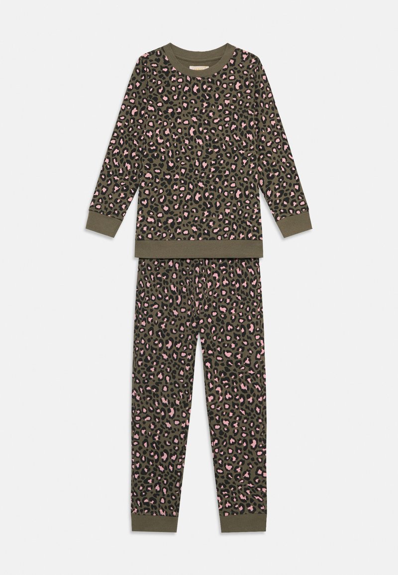 Friboo LEOPARD PRINT TRACKSUIT SET - Trenirka - black/ tan