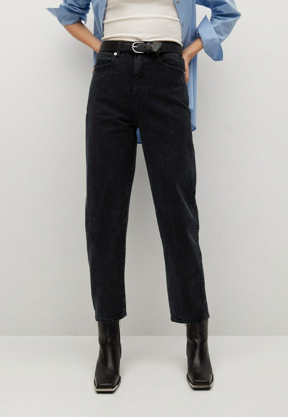 Mango Relaxed fit jeans - black denim - Zalando.de