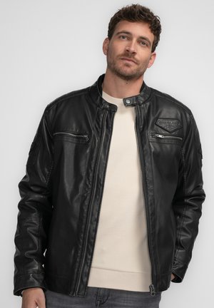 Kunstlederjacke - dark black