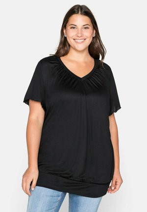 Sheego, Basic T-shirt - schwarz