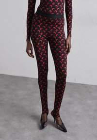 MARINE SERRE MOON  - Legging (type pantalon) - black/red
